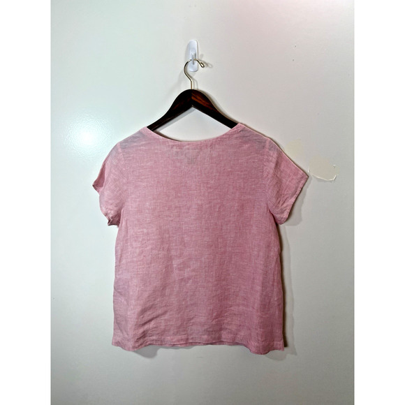 Cynthia Rowley Women’s Linen Blouse Size S Pink Colorful Minimalism Beachy Airy - Picture 2 of 7